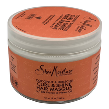 Load image into Gallery viewer, Shea Moisture Coconut & Hibiscus Curl & Shine Hair Masque 12 oz