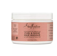 Load image into Gallery viewer, Shea Moisture Coconut & Hibiscus Curl & Shine Hair Masque 12 oz