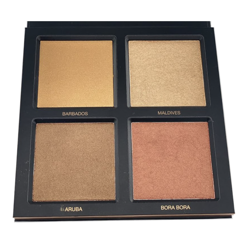  Huda Beauty 3D Highlighter Palette ~ Bronze Sands Edition :  Beauty & Personal Care