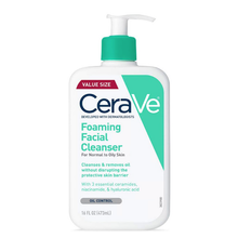 Load image into Gallery viewer, CeraVe Foaming Facial Cleanser For Normal To Oily Skin 16 oz