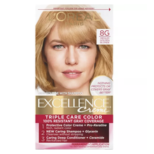 Load image into Gallery viewer, L&#39;Oreal Paris Excellence Triple Protection Permanent Hair Color - 8G Medium Golden Blonde