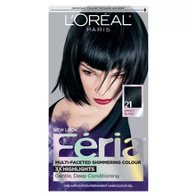 Load image into Gallery viewer, L&#39;Oréal Paris Feria Multi-Faceted Shimmering Hair Colour - 21 Bright Black