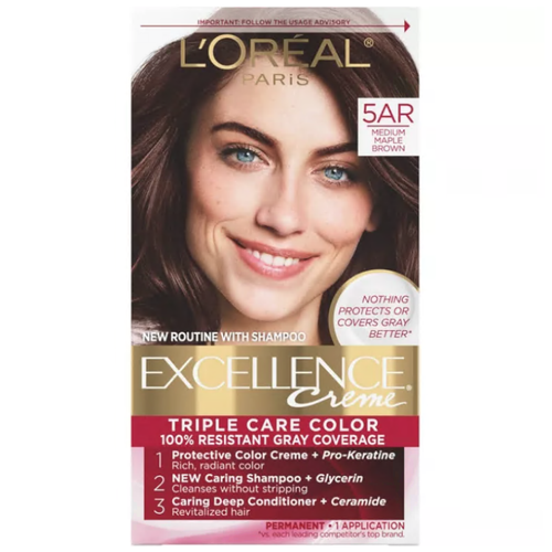 L'Oreal Paris Excellence Triple Protection Permanent Hair Color - 5AR Medium Maple Brown