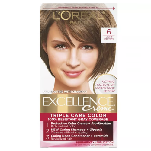 L'Oreal Paris Excellence Triple Protection Permanent Hair Color - 6 Light Brown