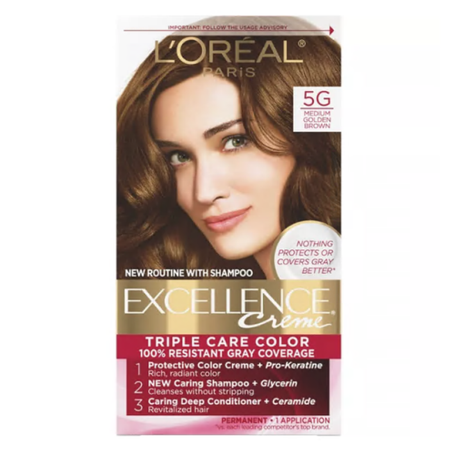 L'Oreal Paris Excellence Triple Protection Permanent Hair Color - 5G Medium Brown