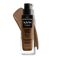 Load image into Gallery viewer, NYX Can&#39;t Stop Won&#39;t Stop Full Coverage Foundation - 18 Deep Sable