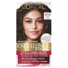 Load image into Gallery viewer, L&#39;Oreal Paris Excellence Triple Protection Permanent Hair Color - 5AB Mocha Ash Brown