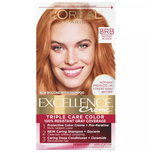 L'Oreal Paris Excellence Triple Protection Permanent Hair Color - 8RB Reddish Blonde