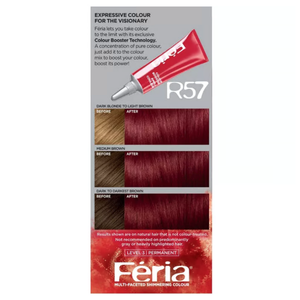 L'Oréal Paris Feria Multi-Faceted Shimmering Hair Colour - R57 Intense Medium Auburn