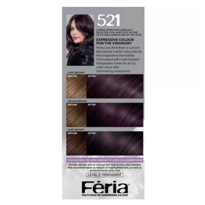 L'Oréal Paris Feria Multi-Faceted Shimmering Hair Colour - 521 Cool Amethyst