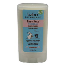 Load image into Gallery viewer, Babo Botanicals Baby Face Mineral Sunscreen Stick SPF 50