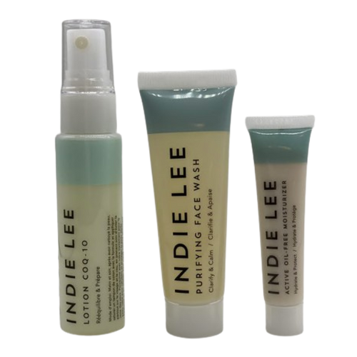 Indie Lee Clarity Kit Lotion COQ-10, Purifying Face Wash & Active Oil-Free Moisturizer