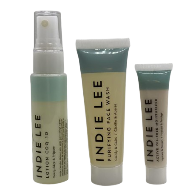 Indie Lee Clarity Kit Lotion COQ-10, Purifying Face Wash & Active Oil-Free Moisturizer