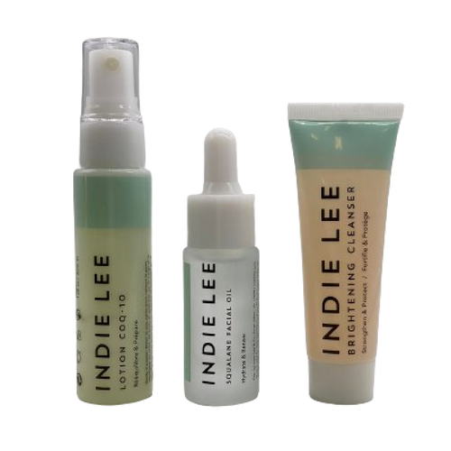 Indie Lee Discovery Kit Lotion COQ-10,Squalane Facial Oil & Brightening Cleanser