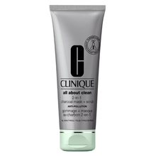 Load image into Gallery viewer, Clinique All About Clean 2 in 1 Charcoal Face Mask + Scrub 3.4 oz