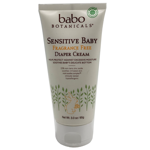 Babo Botanicals Sensitive Baby Fragrance Free Diaper Cream 3 oz