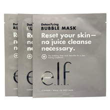 Load image into Gallery viewer, e.l.f. Cosmetics Detoxifying Bubble Face Sheet Masks - 3 ct