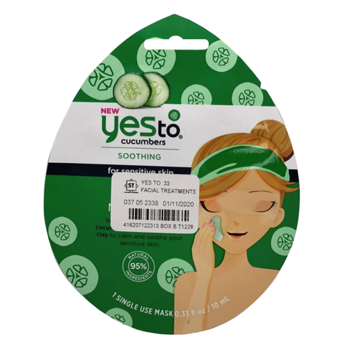 Yes To Cucumbers Soothing Calming Mud Face Mask - 3 ct