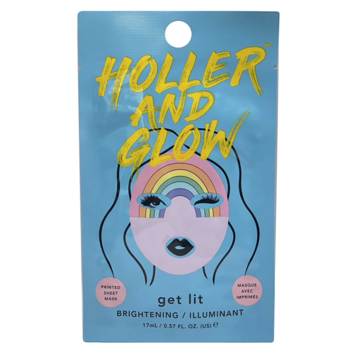 Holler And Glow Get Lit Facial Treatments Printed Sheet Face Mask - 3 ct