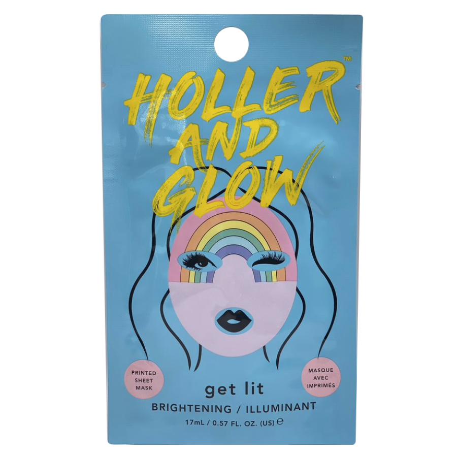 Holler And Glow Get Lit Facial Treatments Printed Sheet Face Mask - 3 ct