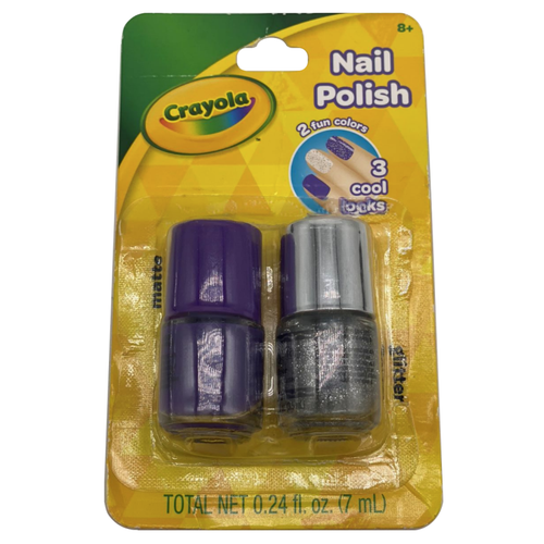Crayola Nail Polish Duo Set - Vivid Violet & Silver