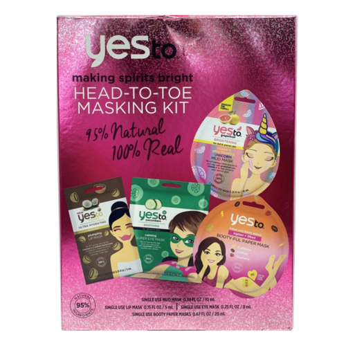 Yes To Making Spirits Bright Head To Toe Masking Kit Gift Set - 4 pcs