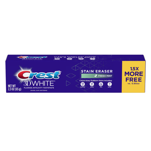 Crest 3D White Stain Eraser Fresh Mint Whitening Toothpaste 2.3 oz
