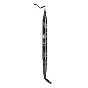 NYX Two Timer Dual Ended Eyeliner Kohl Pencil Liner & Felt Tip Liner - TT01 Jet Black