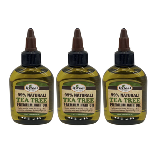 Difeel Premium 99% Natural Hair Tea Tree Oil 2.5 oz - 3 ct