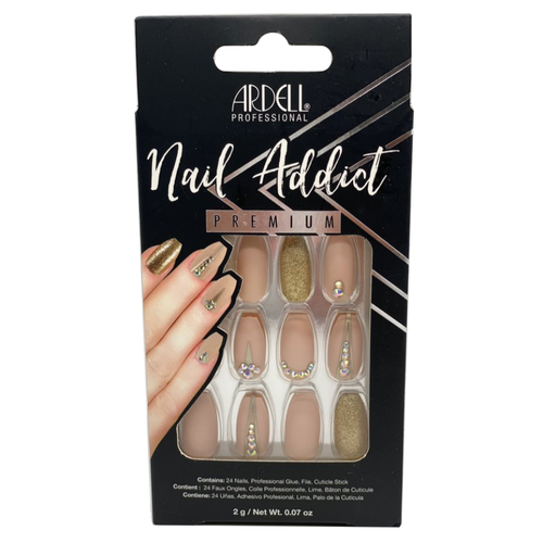 Ardell Professional Premium Nail Addict Artificial Nail Set - Nude Jeweled