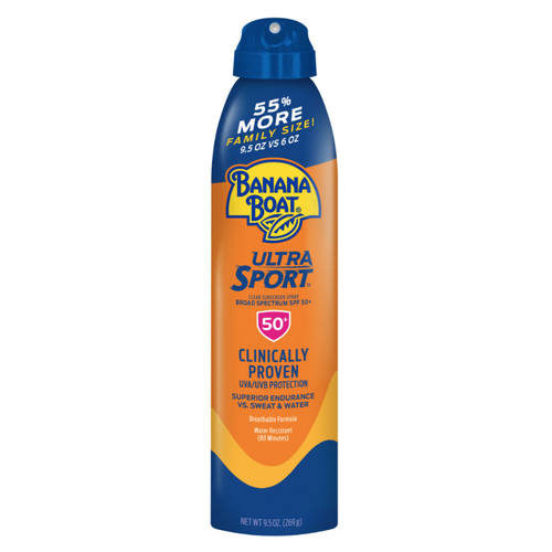 Banana Boat Ultra Sport Clear Sunscreen Spray SPF 50+  9.5 oz