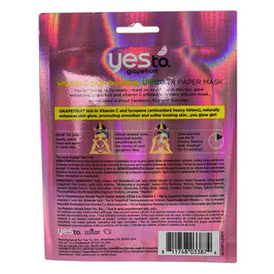 Yes to Grapefruit Brightening Vitamin C Glow Boosting Unicorn Paper Mask - 3 ct