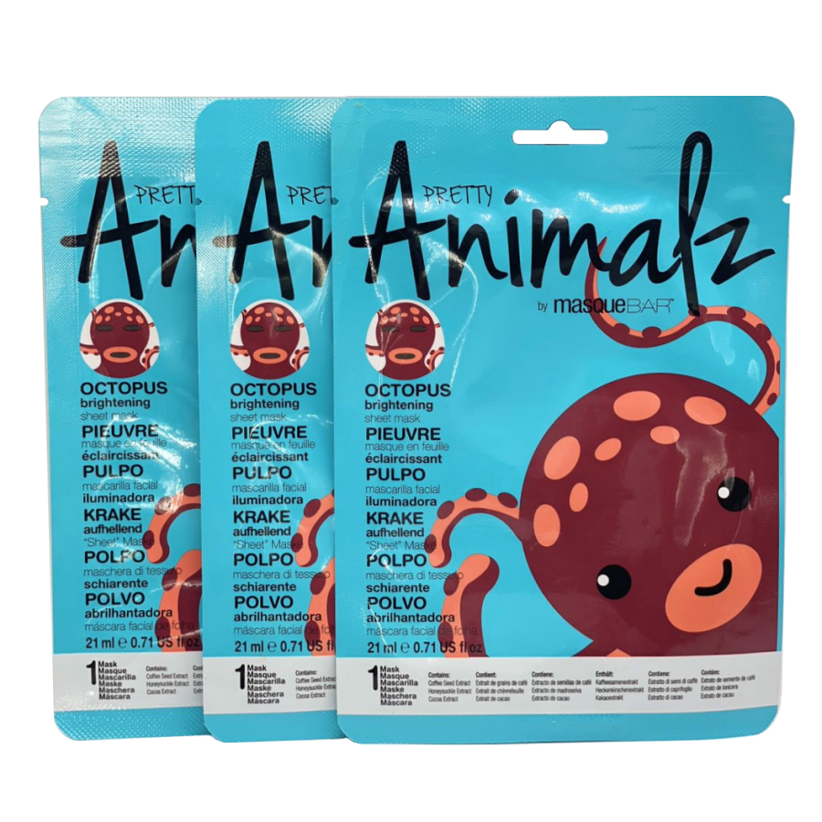 Masque Bar Brightening Pretty Animalz Octopus Sheet Mask - 3 ct