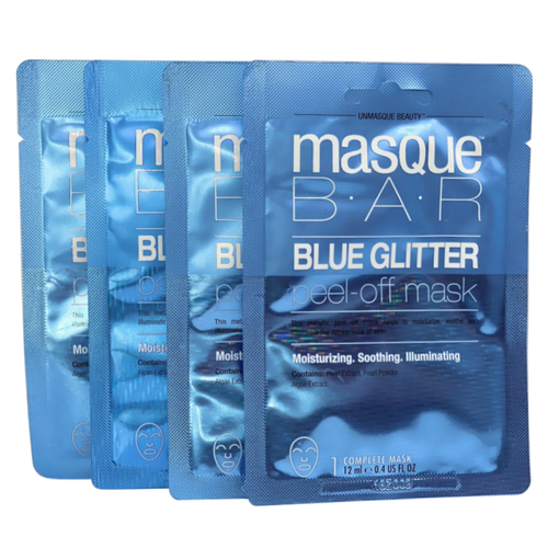 Masque Bar Blue Glitter Peel Off Mask - 4 ct