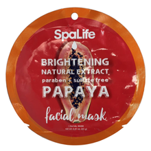 Load image into Gallery viewer, SpaLife Brightening Natural Extract Papaya Facial Masks - 3 ct