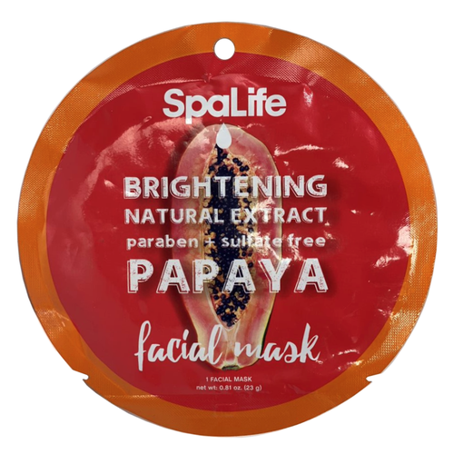 SpaLife Brightening Natural Extract Papaya Facial Masks - 3 ct