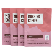 Load image into Gallery viewer, Morning Coffee Exfoliating Sheet Mask - 4 ct