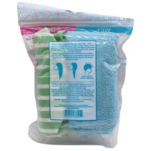 The Bathery Microfiber Hair Turban & Shower Cap Spa Hair Duo - Blue/Green