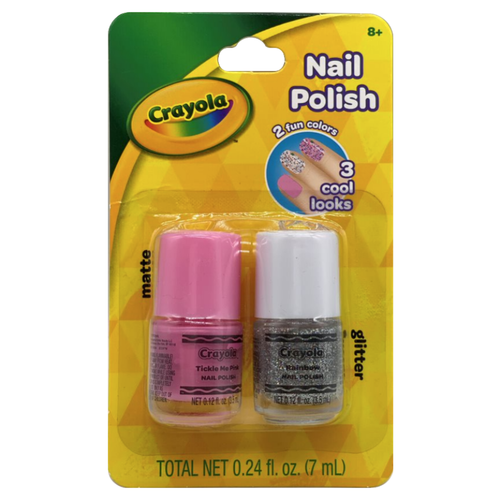 Crayola Nail Polish Duo Set - Tickle Me Pink & Rainbow